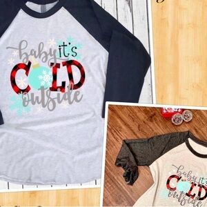 Christmas graphic tee, Long Sleeve, Med